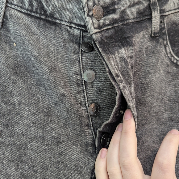 Wild Fable Super High-rise Straight Black Stonewash Jean With Button Fly Size 16 - Picture 4 of 6